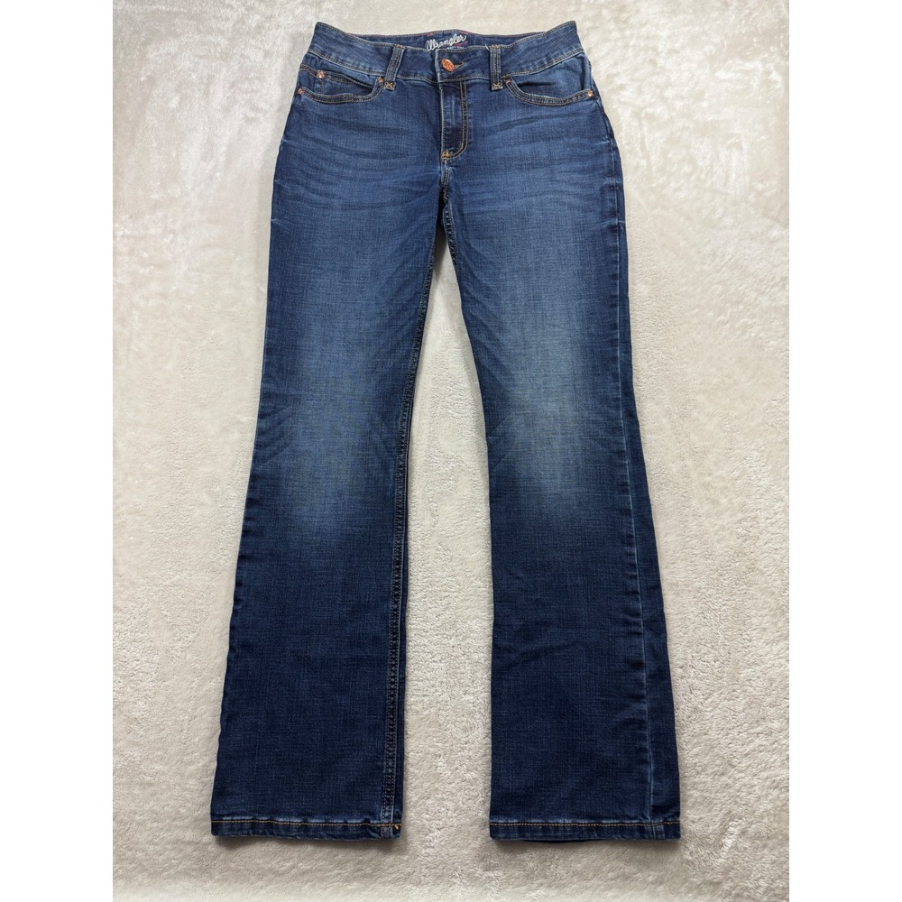 Wrangler Womens Retro Mae Boot Cut Stretch Blue Denim Jeans 9x34 Meas: 30x32